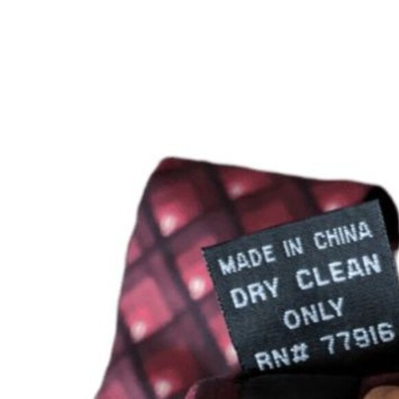 Roffe Accessories maroon white and wine abstract 100% silk tie - Picture 7 of 7